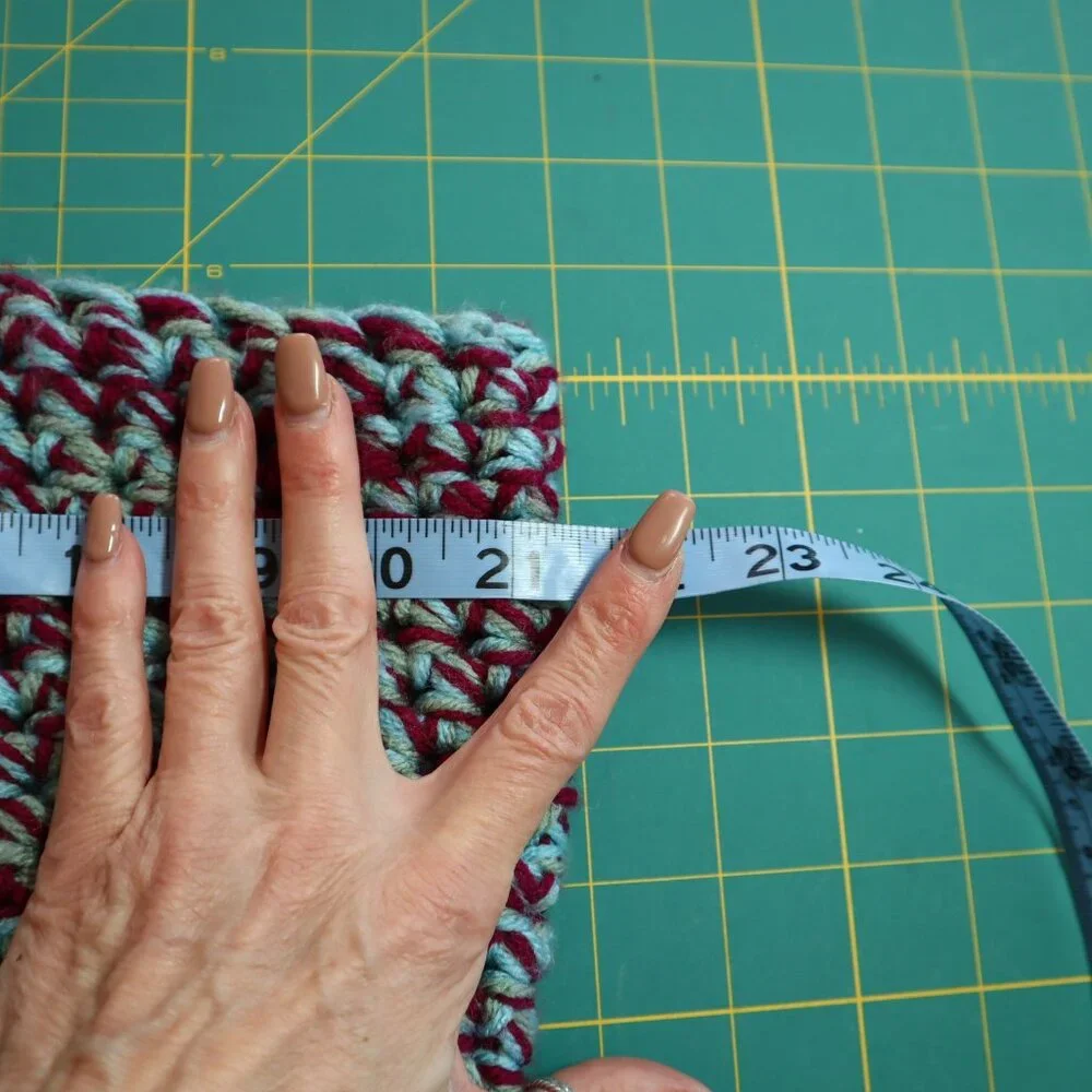 Handmade Knit Basket Bag With Handles‎ Burgundy Teal Yarn Boho Granny Cottage